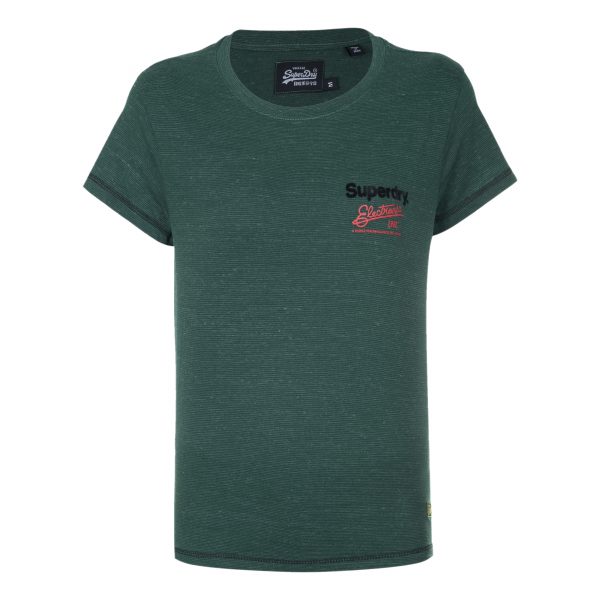 تی شرت زنانه با چاپ مخمل سبز ملانژ سوپردرای